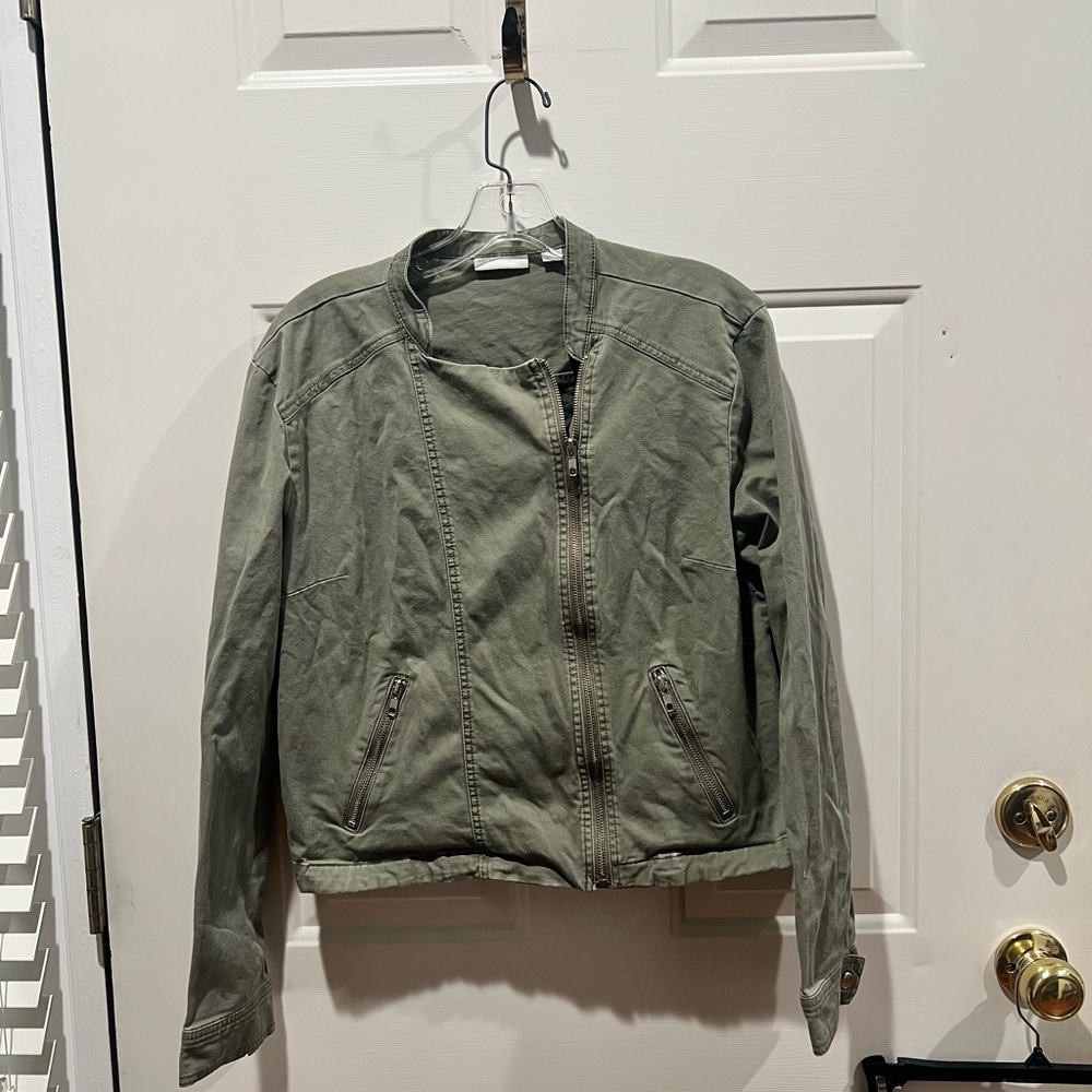 New York & Company Sage Green Jean Jacket